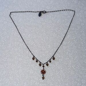 Elegant Brown‎ Crystal Necklace